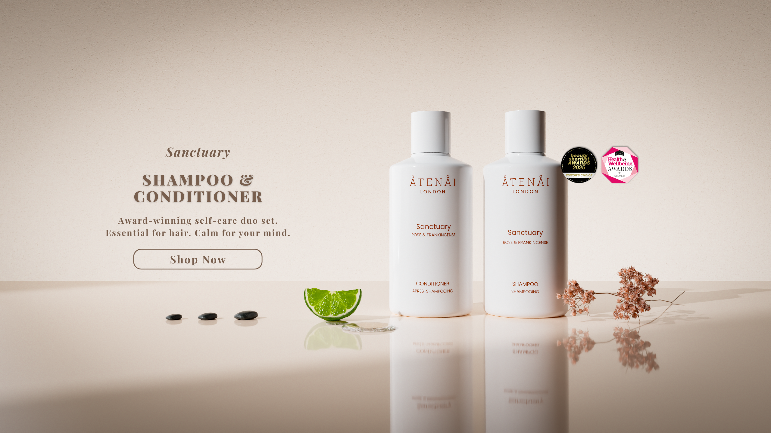 Health & Wellbeing Award 2025 winner Shampoo & Conditioner; luxury haircare; Calm your senses